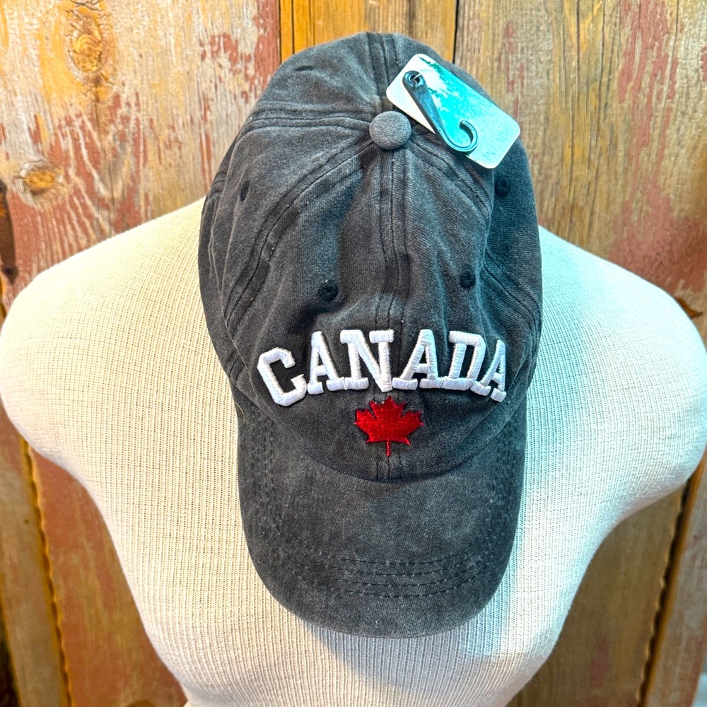 Picabo Gray Canada Baseball Cap, NWT. Adjustable backstrap. 
Be Canadian!